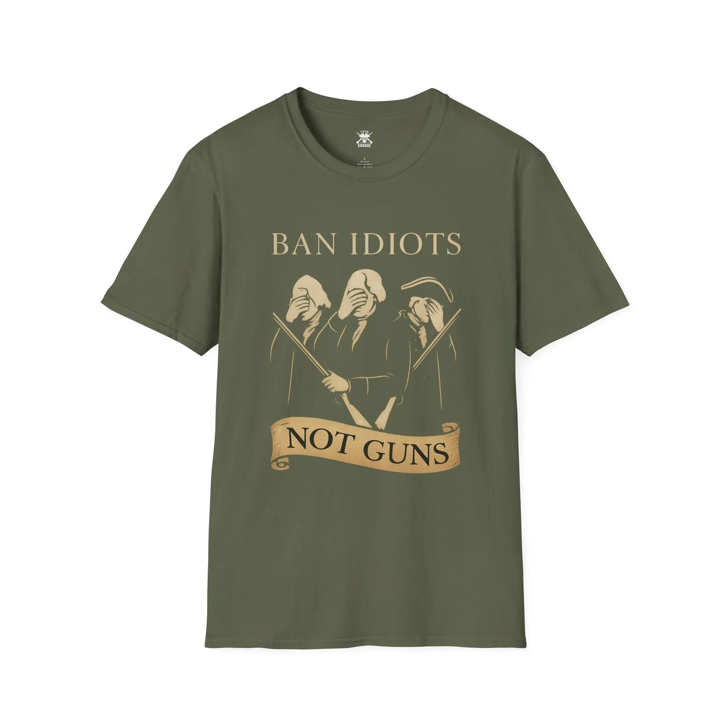Ban Idiots Not Guns Graphic Unisex T-Shirt | Casual Streetwear Printify