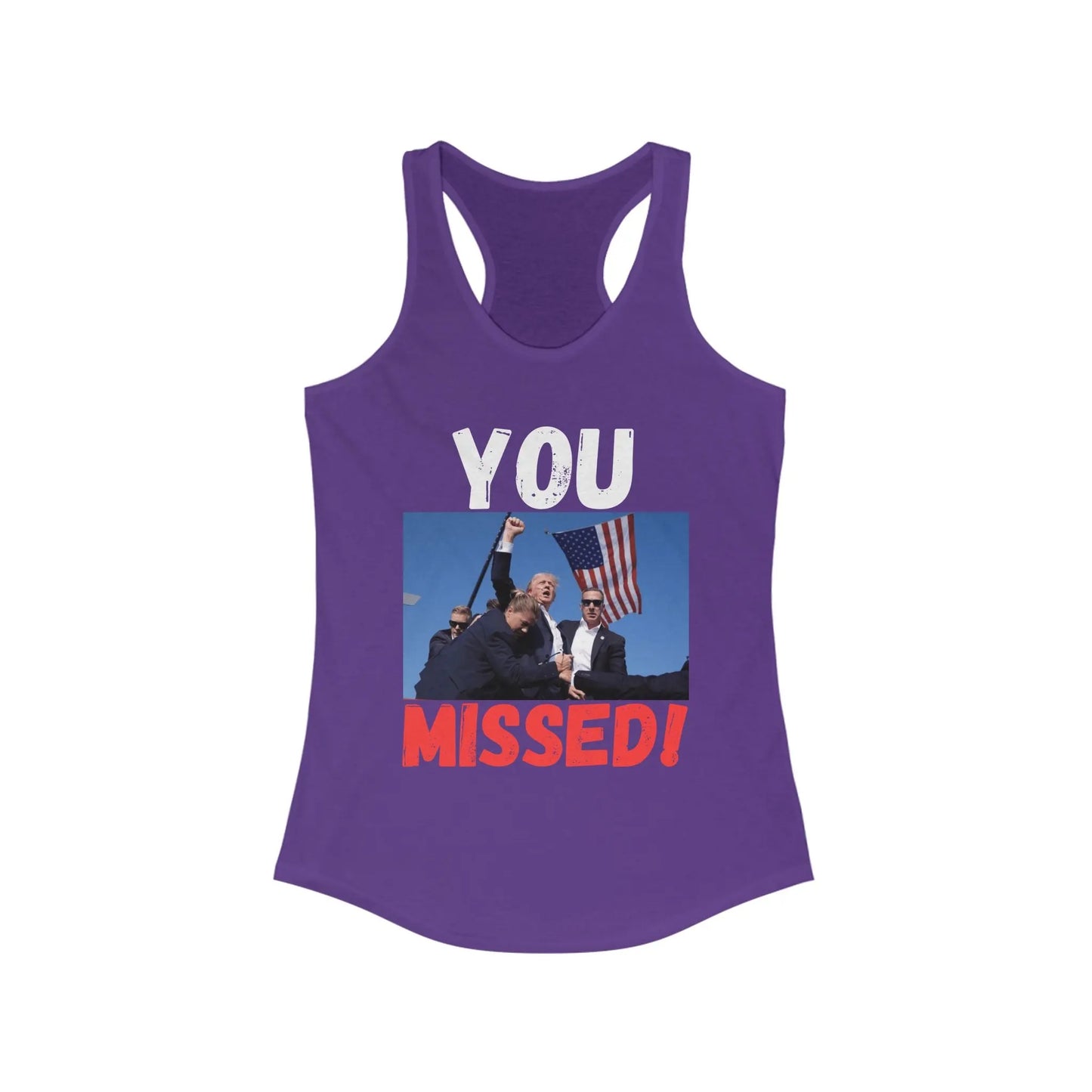 You Missed! Women's Racerback Tank Top - 1776 Savage American Apparel