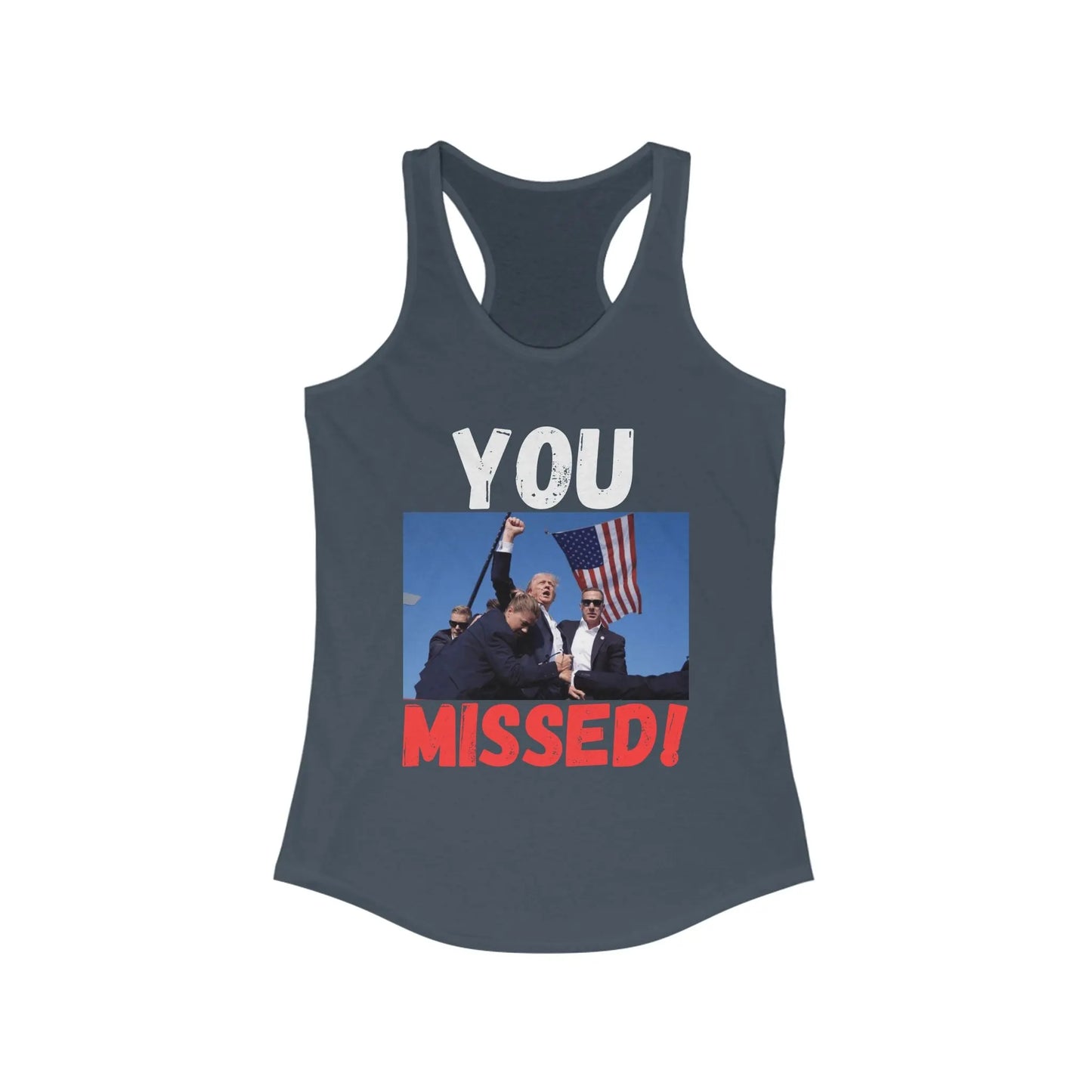 You Missed! Women's Racerback Tank Top - 1776 Savage American Apparel