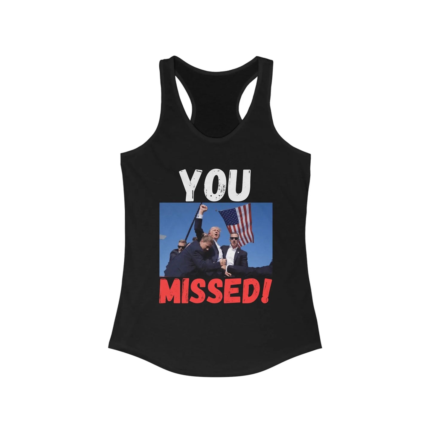 You Missed! Women's Racerback Tank Top - 1776 Savage American Apparel
