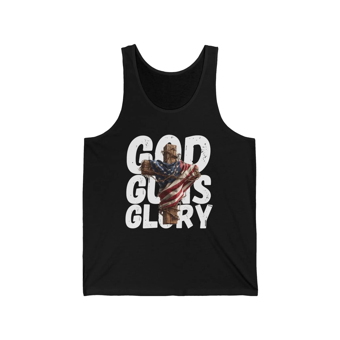 God Guns Glory Men’s Jersey Tank Top Printify