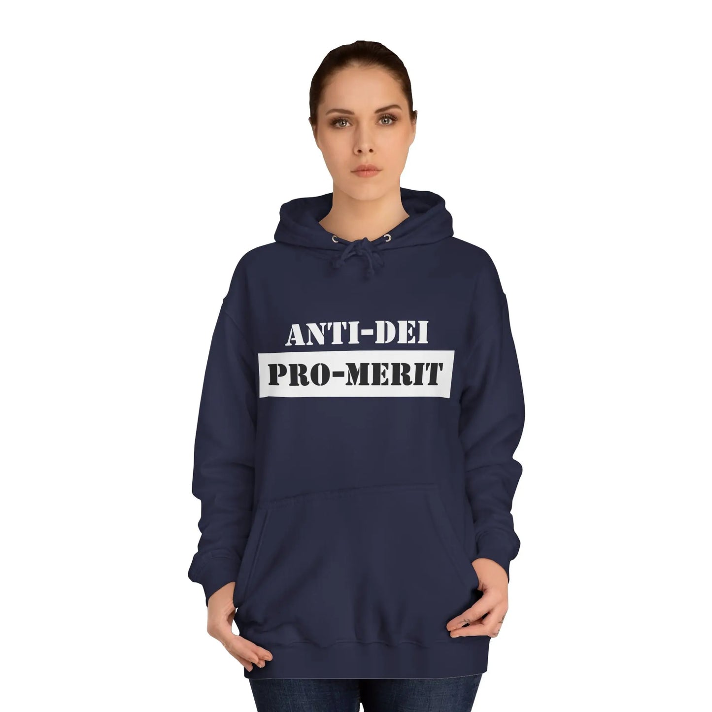 Anti-Dei Pro-Merit Unisex College Hoodie