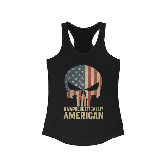 Unapologetically American Women's Racerback Tank Top - 1776 Savage American Apparel