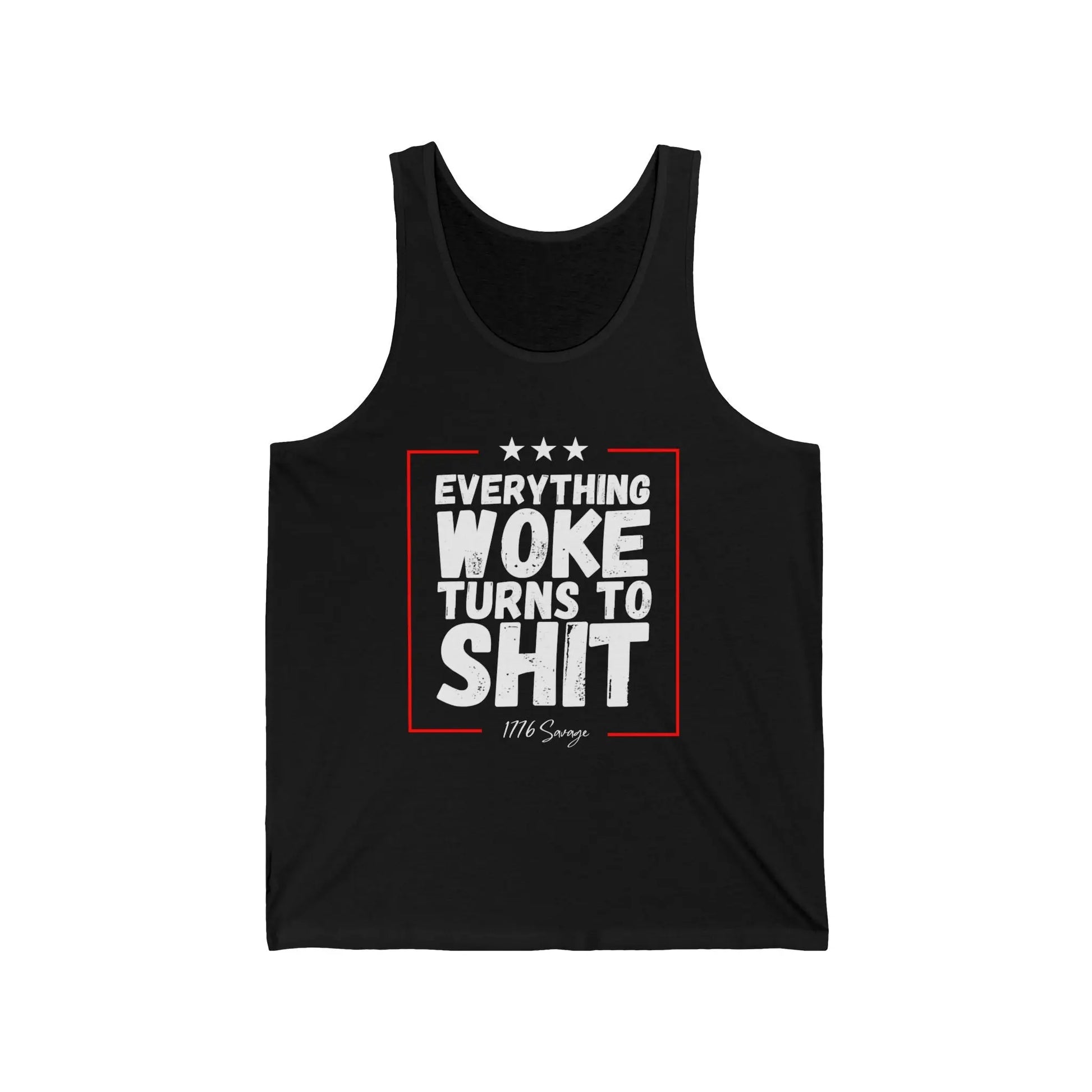 Everything Woke Men’s Jersey Tank Top - 1776 Savage American Apparel