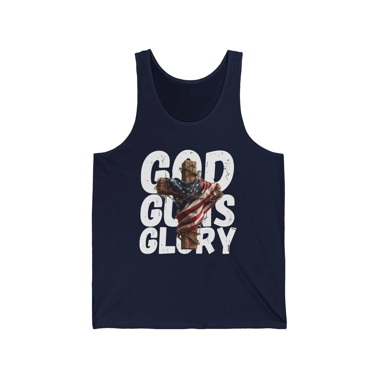 God Guns Glory Men’s Jersey Tank Top Printify