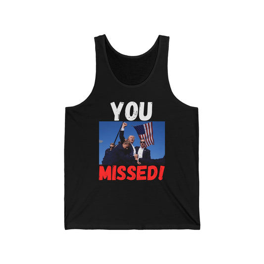 You Missed! Men’s Jersey Tank Top